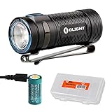 Olight S1 Mini 600 Lumens Ultra Compact Rechargeable LED Flashlight with LumenTac Battery Organizer (Cool White)
