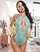 Avidlove Lingerie for Women Teddy One Piece Lace Babydoll Bodysuit Green M