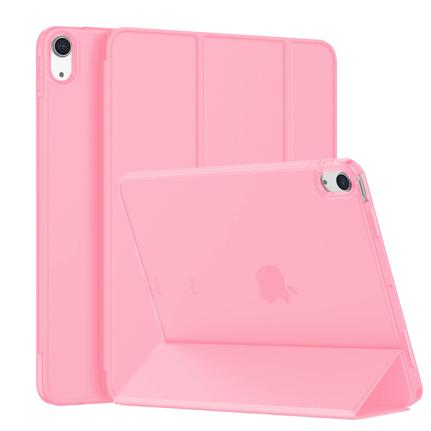 FSPRO Case for iPad 10th generation Case for iPad 10.9 Case for iPad 10th gen, Translucent Hard PC Back Shell Case for iPad 2022 10.9 inch Case for iPad with Auto Wake Up/Sleep (Hot Pink)