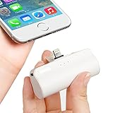 iWALK Portable Charger Power Bank with Lightning Cable Built in, 3300mAh Cell Phone Power Bank Lightning Input/Output, Portable Phone Charger for iPhone 7,7 Plus, 6s, 6 Plus, SE, White