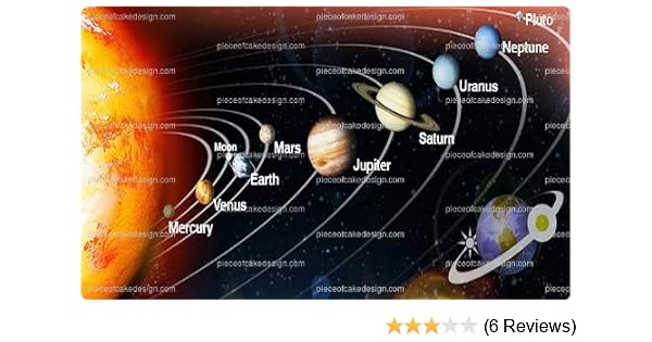 Solar System 14 Sheet Edible Cake And Cupcake Topper For Birthdays And Parties D9496