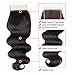 Flady Hair Weave Bundle with Closure 100% Unprocessed Brazilian Virgin Human Hair Bundles with Closure Body Wave 3 Bundles with Closure Human Hair Extensions Natural Color