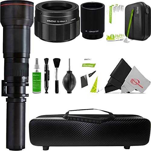Vivitar 650-1300mm Manual Telephoto Zoom Lens for Nikon Z-Mount Camera with  2X Converter