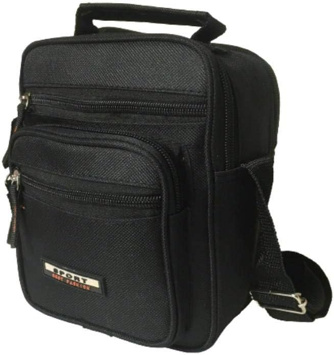 Diffusion Unisex Multi Purpose Multi Pocket Mini Shoulder Organizer Handbag Travel Holiday Utility Work Bag Handy Men's Body Bag (Black) - Image 4