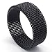 KONOV 8mm Flexible Stainless Steel Screen Mens Womens Ring, Woven Mesh Band, Black - Size 11