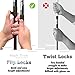 High Trek Trekking Poles - 2-pc Pack Adjustable Hiking or Walking Sticks - Strong Lightweight Aluminum 7075 - Quick Adjust Flip-Locks - Silver