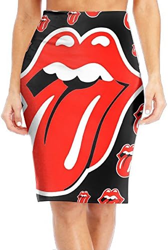 Rolling Stones Design Sexy Young Women Fashionazzle Mini Skirt Office Print KnitSeamless Bandage