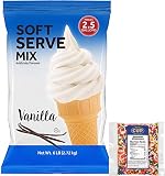 Clabber Girl Vanilla Soft Serve Ice Cream Mix 6 Pound with By The Cup Rainbow Sprinkles
