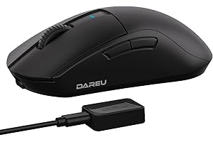 DAREU A950pro 4K Wireless Gaming Mouse:55g Ultra-Lightweight,4KHz Polling Rate,PAW3395 Optical Sensor,26K DPI,5 Programmable Buttons,Support 15min Fast Charging &Tri-Mode Connection (Black)