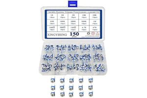 XINGYHENG 150Pcs Variable Resistor Trimmer Potentiometer Assorted Kit 1/10 Watt 100 to 1M Ohm 15 Values (10pcs for Each Value) with Storage Box