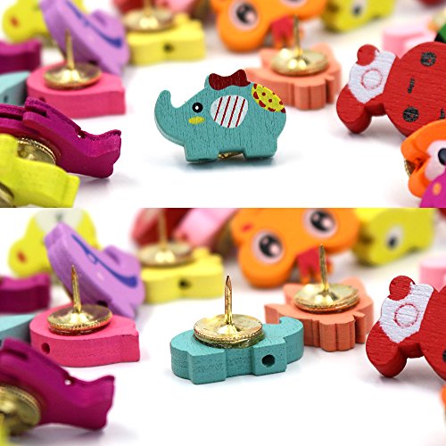 image for MoMaek 30Pcs Adorable Animal Thumbtacks Colorful Decorative Pushpins f