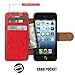 iPhone SE Case,iPhone 5S Case,iPhone 5 Case,Mulbess [Layered Dandy][Wine Red] - [Card Slot][Flip][Slim Fit] - PU Leather Wallet Case for Apple iPhone SE 2016