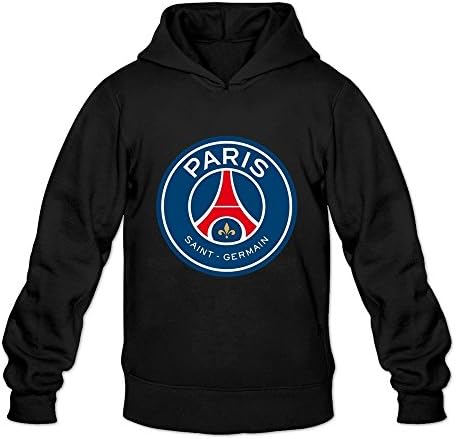 WYBU Men's Paris SG Long Sleeve Hoodie Size S Black,100% Cotton