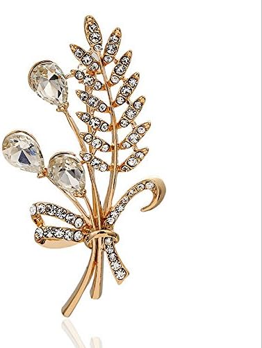 Women Rhinestones Brooch Pin Fashion Rice spike Crystals Brooches Wedding/Dailywear/Banquet (Rose gold)