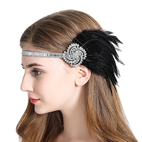 Galleon Vintage Flapper Headband 1920s Art Deco Gatsby Feather