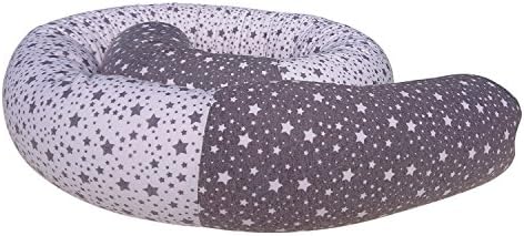 iOBaby Bumper Snake, 79" Crib Bumper, Crib Pillow, Junior Bed Sleep Bumper (Grey &amp; White)