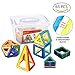 Magnetic Building Tiles for Kids | Stackable Magnetic Construction Building Blocks | Set of 65 Colorful Pieces with Storage Box