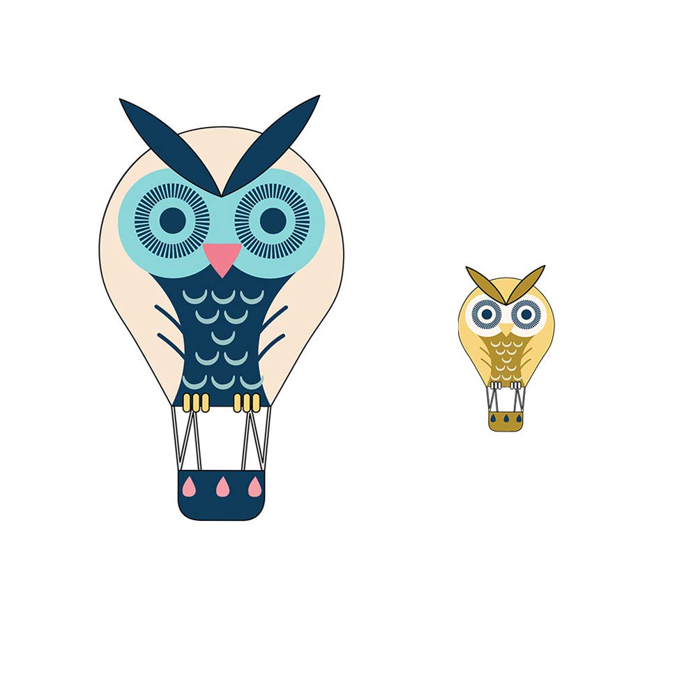 Vinyl Peel and Stick Brilliant Light Blubs Owl Wall Sticker Mural Decal for Home Nursery Room Decor