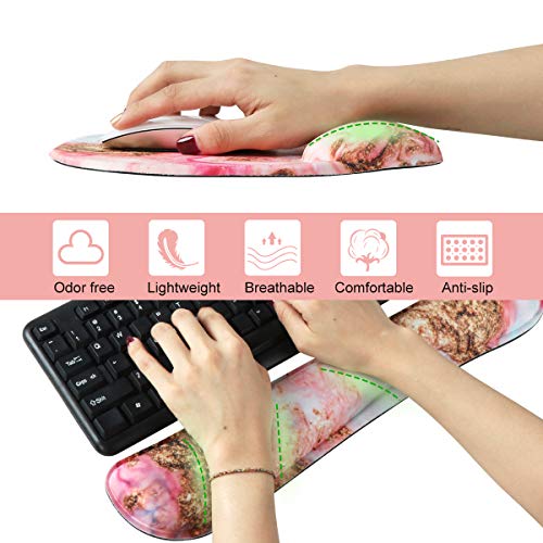 image for Anyshock Keyboard Wrist Rest Pad Set and Mouse Pad with Wrist Support 