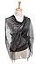 Cizoe 1920s Gatsby Weddings Evening Scarfs,Sheer Glitter Sparkle Piano Shawl Wrap (Metallic Black)