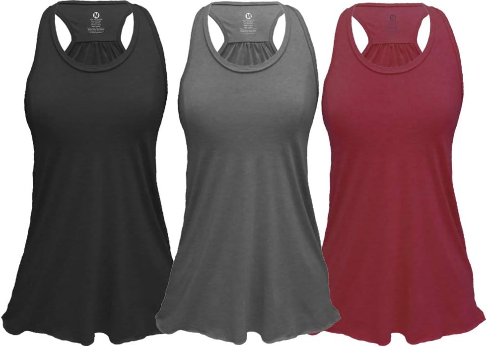 Epic MMA GearFlowy Racerback Tank Top, Regular and Plus Sizes Pack of 3