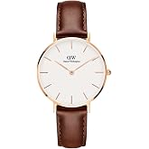 Daniel Wellington Petite Watch - Japanese Quartz Movement, Leather Strap, Water Resistant, Analog Watch for Women - St. Mawes
