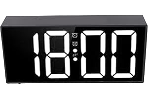 SALALIS Vibrating Dual Alarm Clock, Stylish Mirror, LED, 3 Modes for Heavy Sleepers, ABS Screen, 7.4 Inch