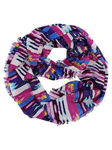 Hot Pink Multicolor Print Infinity Scarf