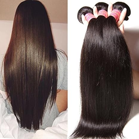 Klaiyi Brazilian Straight Hair Weave 3 Bundles 14 16 18inch 100