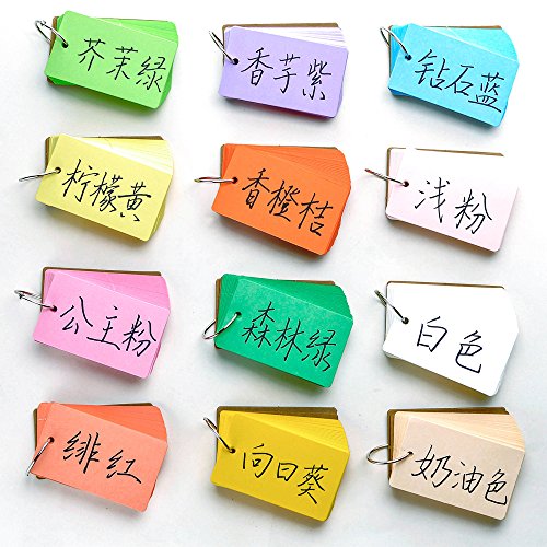 BinaryABC Study Cards, Mini Blank Flash Cards,Multicolor Card Kraft