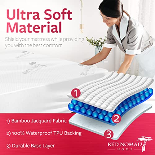 Red Nomad Waterproof Mattress Protector, Complete Bed Mattress Cover