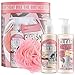 Soap & Glory The Birthday Box - Clean On Me Shower Gel, The Righteous Butter Body Butter with Shea Butter & Shower Puff - Rose & Bergamont Scented Birthday Gift Set - 3 Piece Shower Set