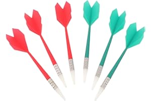 Toyvian Soft Tip Darts 6 Pieces for Indoor Outdoor Use with Plastic Tips and Copper Shafts 5.51In Needle Throwing Tips for Da