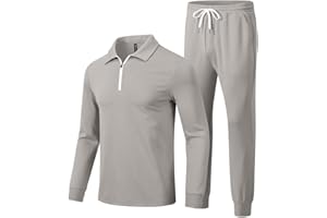 MoFiz Men's Tracksuit 2 Piece Sweatsuit Track Suit 1/4 Zip Long Sleeve Tops Jogging Pants Casual Outfits For Men