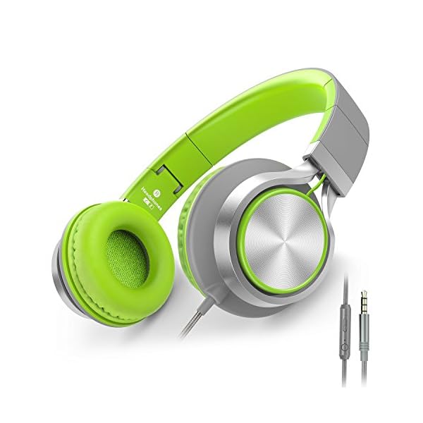 AILIHEN-C8-Foldable-Headphones-with-Microphone-and-Volume-Control-Lightweight-Stereo-Headsets-for-iPad-35mm-Android-Cellphones-Smartphones-Laptop-Computer-Mp3-GreyGreen Ailihen C8 Foldable Headphones with Microphone and Volume Control Lightweight Stereo Headsets for iPad 3.5mm Android…