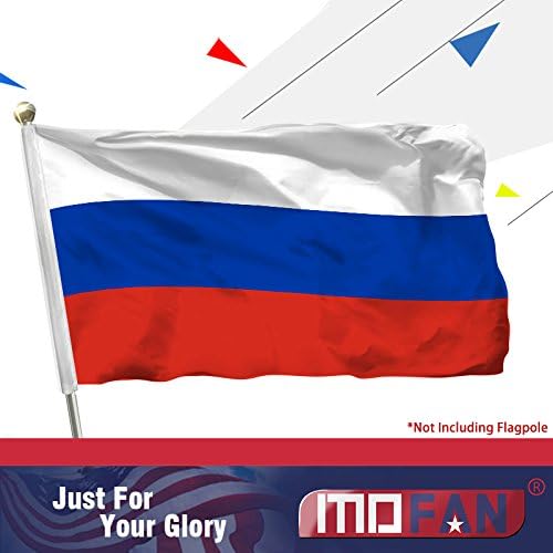 MOFAN Russia Flags Polyester Nicely Stitched and Vivid Bright Color Russian National Flag Banner with 2 Solid Grommets 3x5ft Indoor/Outdoor Home Garden Decorations