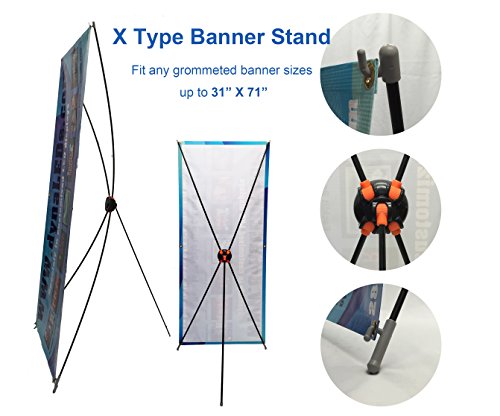 TheDisplayDeal X type Stand for Grommeted Banner Any Sizes up to 32X71 (32X71new)