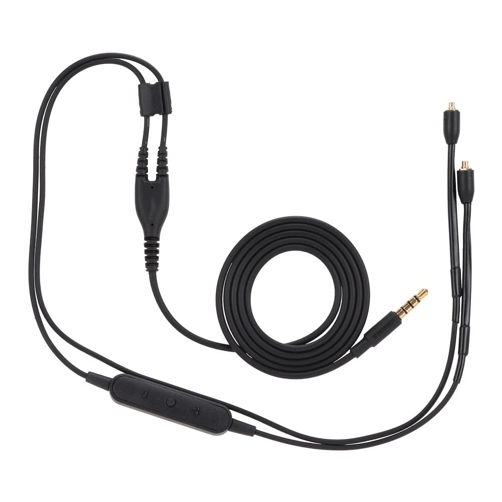 Mmcx Cable, Se215 Se425 Se535 Se846 Ue900(Black in Ear Monitor Headphone Replacement Wire Without Microphone) Braided Headphone Wire Fit for (black barley)