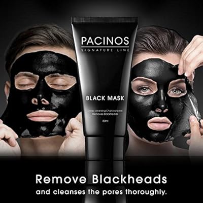 Pacinos Blackhead Remover Deep Cleansing Peel Off Black Mask Active Charcoal Tearing Charcoal Masque, 1.76 oz.