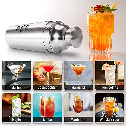 JJZXD Cocktailherstellung Set, Cocktail Shaker Set 750ml Edelstahl Barwerkzeugsatz Bartender Kit, Sieb, Cocktaillöffel – Bild 7
