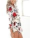 Lanzom Women's V Neck Floral Print Long Sleeves Short Romper Playsuit Jumpsuit