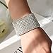 Bridal Rhinestone Stretch Bracelet Silver Tone - Ideal for Wedding, Prom, Party or Pageant