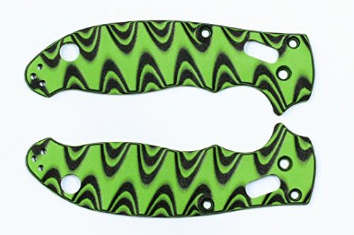 Grooved G10 Green/Black Scales for Spyderco Manix 2