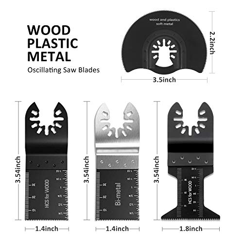 Oscillating Saw Blades 50 PC Multitool Blades Metal Wood Plastic Cutting Saw Blade Fit Dewalt Milwaukee Porter Cable Makita Rockwell Ridgid and More - Thumbnail 3