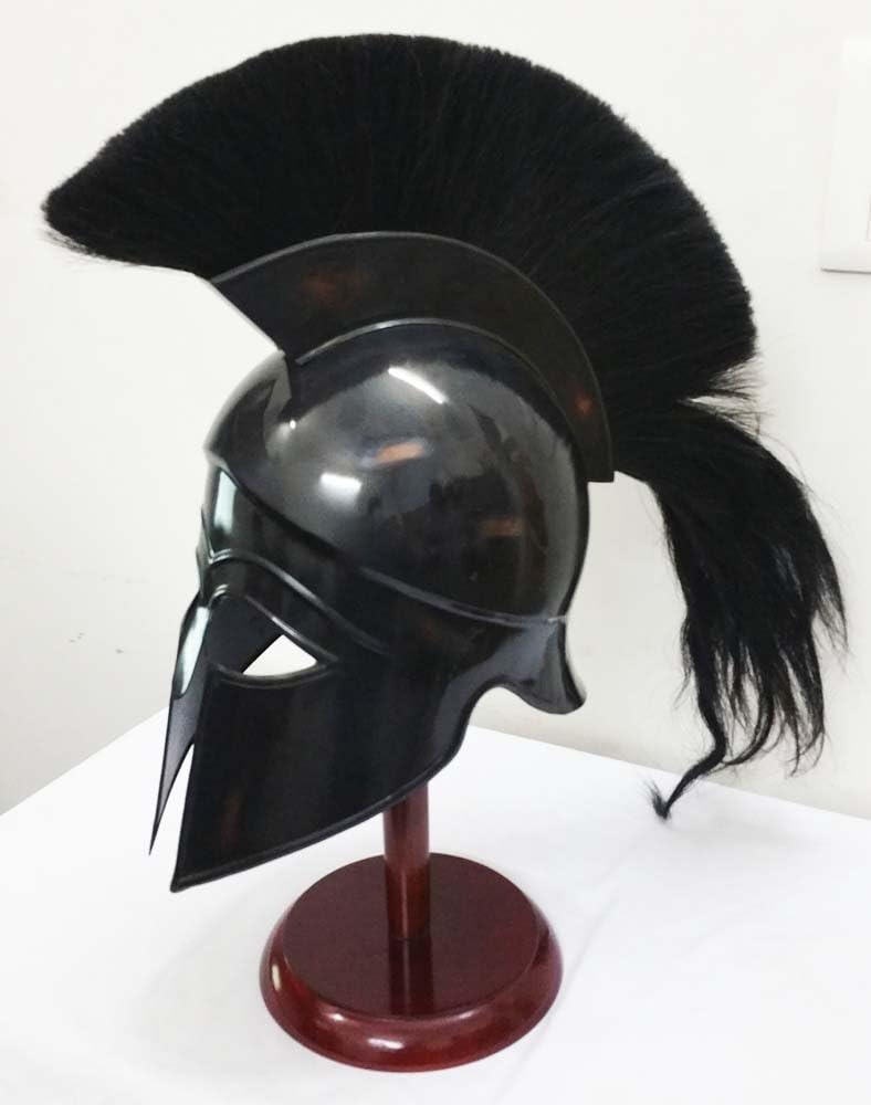 THORINSTRUMENTS Greek Corinthian Helmet Ancient Medieval Armor Knight Spartan Replica Helmet With Free Stand