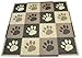 Tadpoles 16 Tile Pawprint Foam Playmat for Kids | 16 Interlocking Tiles with 16 Border Pieces | Soft EVA Foam | Safe & Durable | Total Floor Coverage 50” x 50” | Ages 3 & Up | Brown