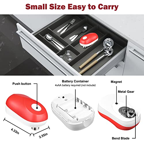 Electric Can Opener, Safety Can Opener Smooth Edge, One Touch to Open Can, Automatic Electric