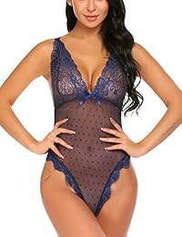 Avidlove - Mini body de encaje para mujer