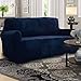 RHF Chair Slipcover,Jacquard Stretch Chair Cover,Chair Slip Cover for Leather Couch-Polyester Spandex Slipcovers for Chairs (Navy-Chair)