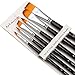 Long Handle Artist Paint Brushes - Set of 6 - Professional Quality. Use with Watercolor, Oil, and Acrylic Paints.